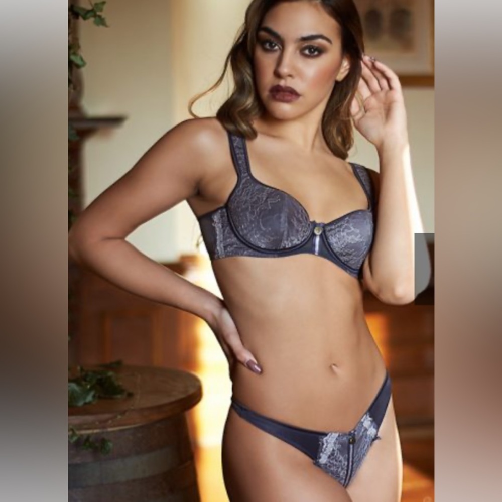 Silk 36C balconette bra from Tallulah Love lingerie high end